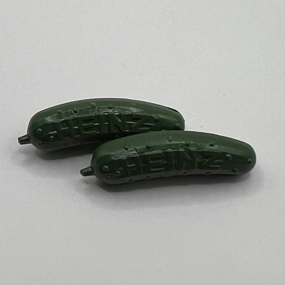 Vintage Heinz Pickle Pin Green Plastic Lot of Two 1980s Advertising